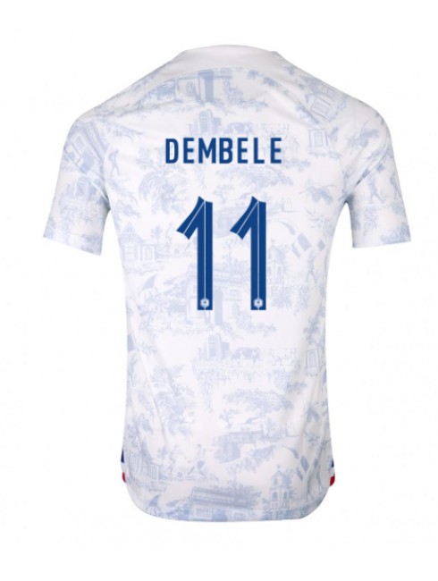 Billige Frankrike Ousmane Dembele #11 Bortedrakt VM 2022 Kortermet